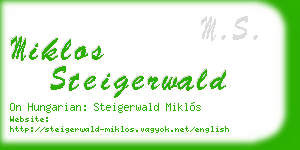 miklos steigerwald business card