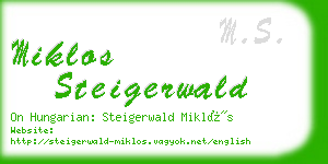 miklos steigerwald business card